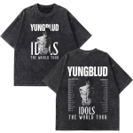 Yungblud IDOLS Maailmatuur Kaup Retro Pesitud T-s&auml;rk Meeste Naiste Hip Hop Rock L&uuml;hikeste Varrukatega T-s&auml;rgid &Uuml;lem&otilde;&otilde;dulised T-s&auml;rgid M gray