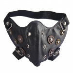 Meier Mask nahast steampunk hingav must mask mask tolmukindel stiilne hammasratta mask meestele One size fits all