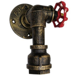 UUS TULEK Vanaaegne Veep&uuml;stoli Seinalamp Kraani Kujuline Steampunk Loft T&ouml;&ouml;stuslik Raud Rooste Retro Kodu Baari Kaunistused Roostetanud Kuld NONE black