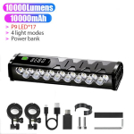 Jalgrattavalgusti 10000mAh 17 LED-iga Jalgrattavalgusti Eesmine Laetav LED-taskulamp 10000LM Esituli Power Bankiga Jalgrattatarvikud 015