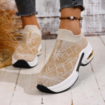 Naiste slip-on tossud libisemiskindlad platvorm-kiilud Naistele Uus 2025 Slip-on vabaajajalatsid Naiste Mesh kingad Naistele Zapatos De Mujer 36 pruun