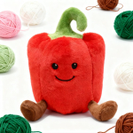 Roheline Punane Kollane Paprika Palusm&auml;nguasi T&auml;idisega K&ouml;&ouml;givili Armas Pehme Kawaii Laps Poiss T&uuml;druk Tuba Kodu Dekoor Festival Puhkus S&uuml;nnip&auml;evakink 15cm punane