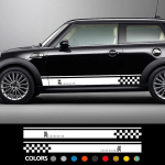 Auto ukse k&uuml;ljeplekid Autov&otilde;istluse spordikleebis Mini Cooperile R56 R57 R58 R50 R52 R53 R59 R61 Countryman R60 F60 F55 F56 F54 Glossy Black