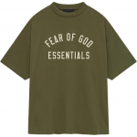 Fear of God Essentials Jersey &Uuml;mmarguse kaelusega T-s&auml;rk S&otilde;jav&auml;eline Meeste Topid Roheline 125BT244195F S