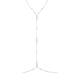 Gemnel 925 H&otilde;bedast Keha Kett Valgete Kuupmeetriliste Tsirkooniumkividega Reguleeritava Pikendusega Elegantne Disain Boho Chic K&otilde;hukett Ehted 18inches(45.72cm) h&otilde;be