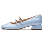 Clarks Nahast Vintage Stiilis Paksude Kontsadega Mary Jane Kingad Naiste kingad Sinine 261762804 37 white