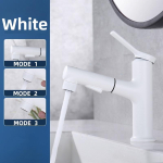 Vannisegisti Valamu Segisti V&auml;ljat&otilde;mmatav Segisti Kuum ja K&uuml;lm Vesi Segisti Vee Kraan &Uuml;he Auguga Vannitoa Valamutele Segisti Segistid (White,include 60cm hose)