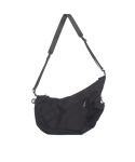 F CE. F/CE. Tekstuuriga twill sarvest mini &otilde;lakott must as&uuml;mmeetriline nailonist crossbody kinnituss&uuml;steemiga must