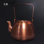 Vanaaegne vaskteekann, K&auml;sit&ouml;&ouml;na valmistatud lillakast vasest veekeetja, &Uuml;mar pliidil keedetav teekann, Majapidamislik k&auml;epidemega pott, 1,2L