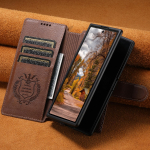 Lehmanaha Traadita Laadimise Telefonikott Samsung Galaxy Z Fold 8 Ultra Fold7 6 Kaardihoidjaga Rahakott Magnetiline Klappkate Galaxy Z Fold7 pruun