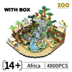 Loominguline 4000+ tk Aafrika maastik Vihmamets Panda Loomad Loomaaed Ehitusklotsid Montaaž Mikroklotsid M&auml;nguasjad Poiss Laps Kingitus