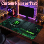 Monster Energy kohandatud nimega tekstiga hiirematt, suur laua hiirematt, personaalne kodukontori kingitus 40cmx90cm