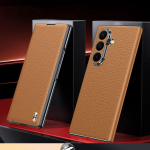 Ehtsa Nahast &Uuml;mbris Samsung Galaxy Z Fold 5 6 7 8 Ultra jaoks Magnetiline Klapp-Coque Samsung Z Fold5 Fold6 Fold7 Korpus Galaxy Z Fold5 pruun