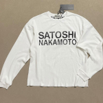 Satoshi Nakamoto Streetwear Graafiline T-s&auml;rk Unisex &Uuml;legabariidiline Pikkade Varrukatega Puuvillane T-s&auml;rk Mehed Naised Vabaaja Small white