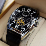 SEWOR Mehaaniline K&auml;ekell Meestele Kuldne Tourbillon Kellad Barrel Kest Kuufaasi Automaatne Isekeeruv Randmekellad Mehed reloj hombre black