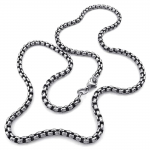 Ehete kaelakee meestele Chain Biker Retro Link roostevabast terasest meestele koos kinkekotiga 55cm must