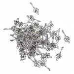 50 vanaaegset h&otilde;bedast filigraanset lillev&otilde;tit, ripatsit isetegemiseks ehete tegemiseks 27x11mm h&otilde;be