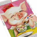 5D maal teemantidega Pig Teemantmaaling Multifilm Teemantidega Tikand Dekoratsioon 20X30