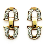 Les Tr&eacute;sors De Lily [D6826] - kullatud k&otilde;rvar&otilde;ngad  Lucky  valgest kullast - 8x18 mm kuld