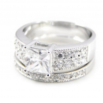 Bague Argent 'Unique' Blanc 50 h&otilde;be