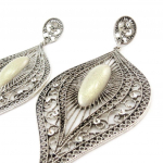 Les Tr&eacute;sors De Lily [J1239] - Boucles Cr&eacute;ateur 'Sissi' beige argent&eacute; beež