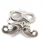 Bague Cr&eacute;ateur 'Moustache' argent&eacute; (3 bagues) 52 h&otilde;be