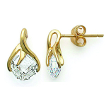Les Tr&eacute;sors De Lily [L1183] - Boucles Plaqu&eacute; Or 'Linda' blanc dor&eacute; - 12x7 mm kuld