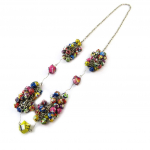 Les Tr&eacute;sors De Lily [N9574] - Collier sautoir artisanal cuir 'New Life' multicolore (fait main) mitmev&auml;rviline