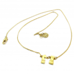 7bis [P5811] - Collier artisanal 'Jeu d'Echecs' dor&eacute; (tour- cavalier) - 10x5 mm kuld