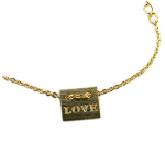 7bis [Q6058] - k&auml;sitsi valmistatud kullast k&auml;ev&otilde;ru  Love  - ​​10x8 mm kuld