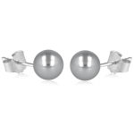 Les Tr&eacute;sors De Lily [Q7029] - Boucles argent 'Perla' gris (rhodi&eacute;) - 6 mm hall
