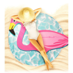 Les Tr&eacute;sors De Lily [Q0525] - disainitud rannar&auml;tik 'Flamingo Pink' roosa sinine - 150 cm Heleroosa