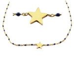 Les Tr&eacute;sors De Lily [R0212] - disainer terasest kaelakee  Une Etoile est N&eacute;e  tumekuld - 10x10 mm sinine