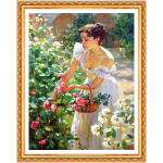 5D isetegemise lilled roosi ikoon ristpistes t&auml;isteemanttikandid naisele kodukaunistuse maalimine kingitus 20X30CM