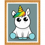 T&auml;is&uuml;mmargune puur 5D isetegemise teemantmaal  Moomiks &uuml;kssarvik  3D tikandiga ristpistes kaunistus 20X30CM