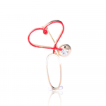 Blucome Copper Love Heart Stetoskoop prossid naistele Meestele Arst &Otilde;de Meditsiiniline Pross Krae Klamber M&auml;rgi N&otilde;elad J&otilde;ulukingitus punane