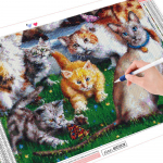 5D DIY Teemantmaaling Kass T&auml;isruudukujuline &Uuml;marristpistes Teemanttikandid Loomade N&auml;put&ouml;&ouml; K&auml;sitsi valmistatud Kingitus Full Round 20X30CM