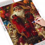 Uued teemantmaalid J&otilde;uluvana Teemanttikandid J&otilde;uluristpistes Kassi mosaiik K&auml;sitsi valmistatud kingitus Full Round (20X30CM)