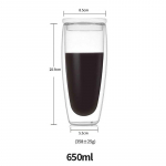 Kuumakindel topeltseinaga klaasist tass &Otilde;lle espresso kohvitassi komplekt K&auml;sitsi valmistatud &otilde;llekruus Teemahl Klaasviski klaasist tassid Joogin&otilde;ud 650ml Glass lid