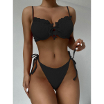 Naiste bikiinid Push Up 5 v&auml;rvi ujumistrikoo Naiste ujumisriided Seksikas bikiinikomplekt Ruffle Biquini Micro Bikini Biquini ujumiskost&uuml;&uuml;m Ujumiskost&uuml;&uuml;m L