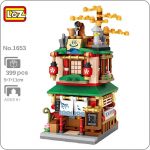 LOZ 1653 City Street supluskoht Spring Shop Store Arhitektuur Mini klotsid Tellised Ehitusm&auml;nguasi lastele Kingitus ilma karbita