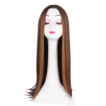 Bybrana s&uuml;nteetiline peapael Parukas Esilet&otilde;stetud parukas Mixed Ombre Honey Blond Sirged Parukad Daily Party Cosplay Parukas Kuumakindel kiud 70cm