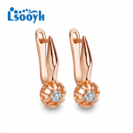 LSOOYH Flower Clip K&otilde;rvar&otilde;ngad Roosa kulla v&auml;rvi Moodne k&otilde;rvar&otilde;ngas Naistele &Otilde;&otilde;nes kuupmeetri tsirkooniumoksiidist k&otilde;rvar&otilde;ngad Ehted A