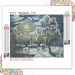 HUACANi teemantv&auml;rvimiskomplektid t&auml;isnurkne puur Winter Diamond Arts lumemuster kodu seinakaunistuseks 30x40cm Full Square 20*30 cm