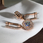 BELLA BOX lihtsa stiilse disainiga rippk&otilde;rvar&otilde;ngad naistele roosikulla v&auml;rvi tsirkoon Kvaliteetsed pulmade trendikad igavikuehted