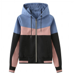 Naiste kapuutsiga tuulepluus &otilde;huke kerge vihmakindel jakk mitmev&auml;rviline pikkade varrukatega t&otilde;mblukuga tuulejope kevad-s&uuml;gis vabaaja v&auml;lir&otilde;ivad S sinine