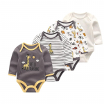 Kiddiezoom 4-osaline beebipoistele t&uuml;drukute kehakost&uuml;&uuml;m pikkade varrukatega pehme puuvillane beebiriided 0-12-kuulistele vasts&uuml;ndinutele Bebe kombinesooni r&otilde;ivad 9-12Months