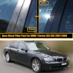 6 tk / komplekt auto samba post l&auml;ikiv klaver must BMW 7-seeria E65 E66 jaoks 2001-2005 2006 2007 2008 ukseakna vormimise katte kleebised