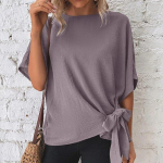 2023 Naiste T-s&auml;rgid Suvised &uuml;hev&auml;rvilised Mood Batwing Varrukad Poole Varrukatega Topid Bow vabaaja Ts&auml;rgid Riided T-s&auml;rgid 25892 S orion i v&auml;rv