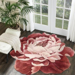 Lillekujuline vaip &uuml;mmargune vaip Pehme imitatsioon ka&scaron;miirmatt elutuppa Magamistoa pojengivaip Lillevaip p&otilde;randamatt toas Diameter 120cm 2XL